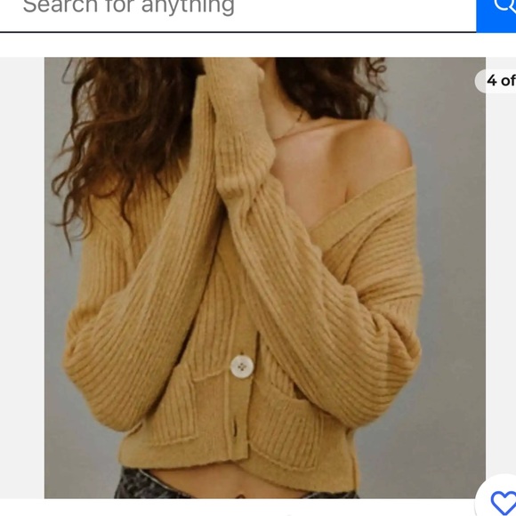 New Free People Mimosa V neck button cropped wool cardigan. - Picture 4 of 9